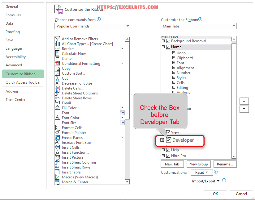 How To Enable Developer Tab In Excel - Excel Bits